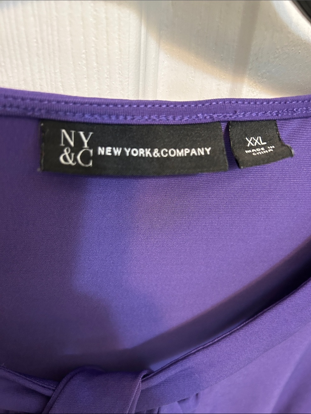 New York & Company Purple Tie-Neck Sleeveless Top - Picture 2 of 4